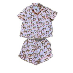 Bouffants & Broken Hearts Cheetah Pink Stilletos Pajama Set - Small